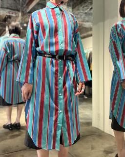 80s stripe shirts dress