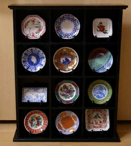 フランクリンミント　日本名窯風　十二選　小皿　ディスプレイ棚付 - シンブルスウィーツギルド