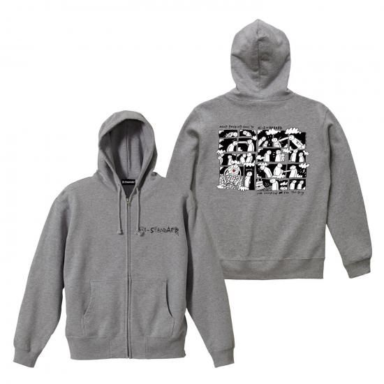 Diskah ZIP HOODIE（GRAY） - Hi-STANDARD OFFICIAL WEB STORE