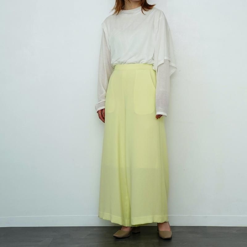 50%OFF】【PHEENY / フィーニー】Dobby wide flared pants LIME