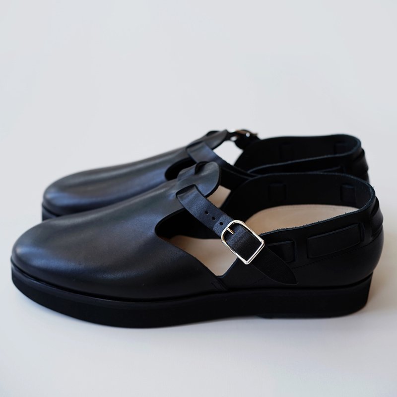 【foot the coacher フット ザ コーチャー】T-STRAP SHOES BLACK - THIRTY' THIRTY' STORE