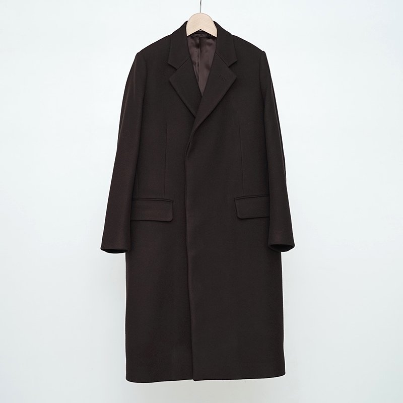 【30%OFF】【AURALEE オーラリーレディース】DOUBLE CLOTH LIGHT MELTON CHESTERFIELD COAT  DARK BROWN - THIRTY' THIRTY' STORE