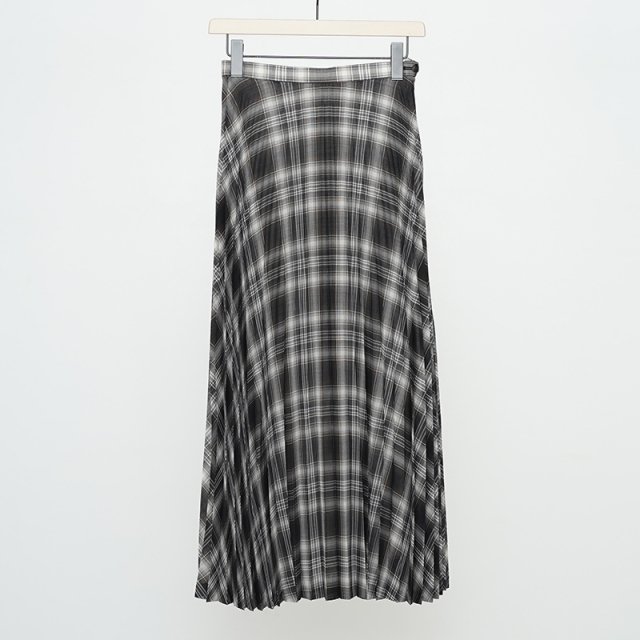【30%OFF】【AURALEE オーラリーレディース】WOOL RECYCLE POLYESTER SHEER CLOTH PLEATED SKIRT BLACK CHECK