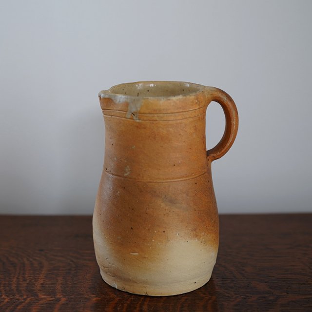 Antique Stoneware Small Pitcher 2/ France / c.1900s