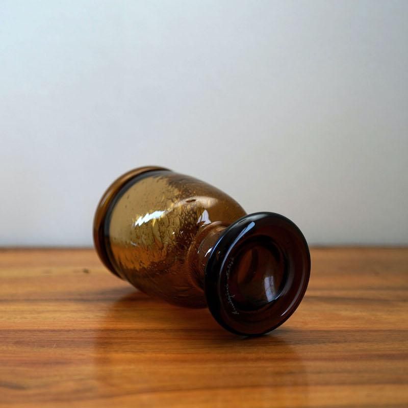 Kaj Franck / Nuutajarvi / 'Sargasso' Vase / Amber / 70s