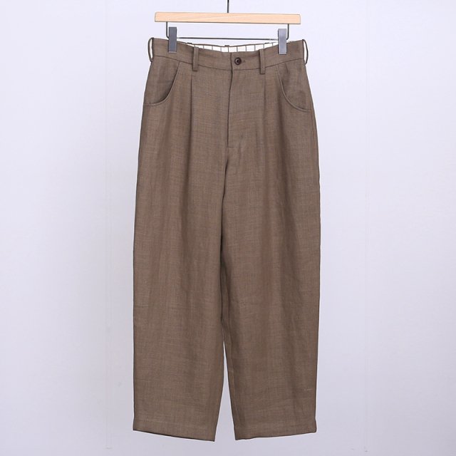 【30%OFF】【Gorsch the merry coachman】ROUGH WEAVING FRENCH LINEN OUT TACK ROUND SHAPE OLIVE