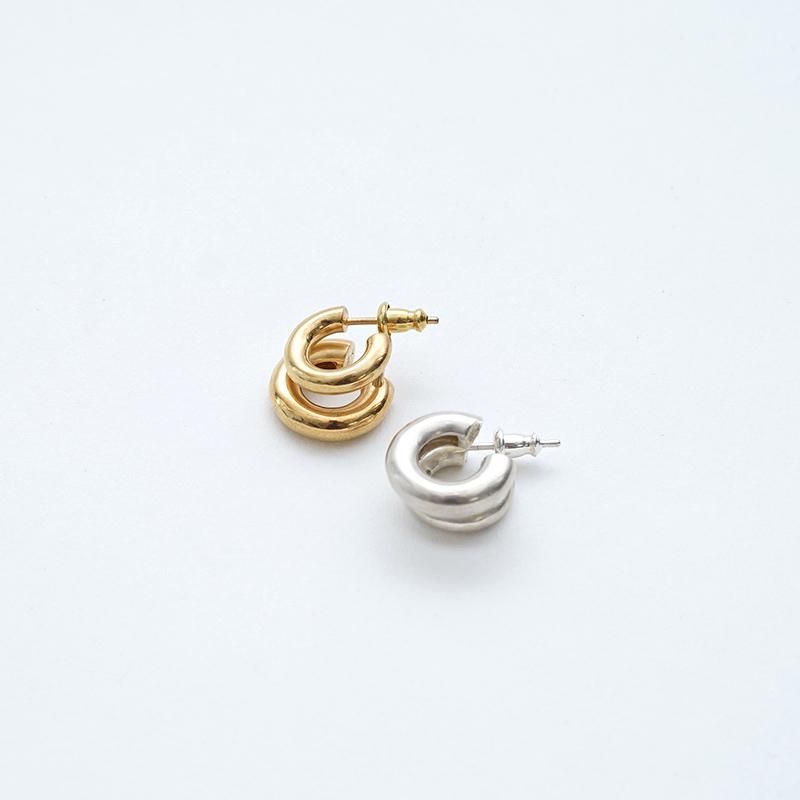 新品 YLEVE フープピアス ゴールド イレーヴ イレーブ 50%OFF】【YLEVE イレーヴ】W CIRCLE EARRING /LEFT GOLD