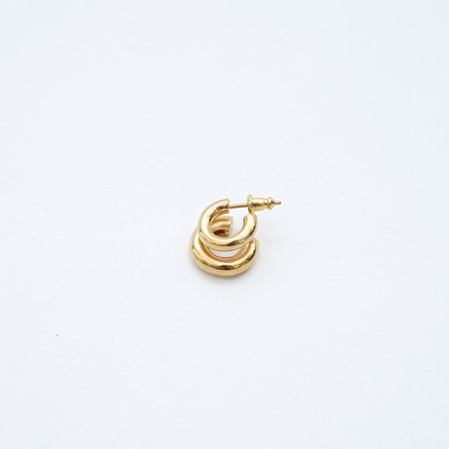 【2022 A/W】【YLEVE イレーヴ】W CIRCLE EARRING /LEFT GOLD