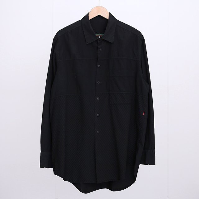 【CASEY CASEY ケイシーケイシー】OVERDYED FABIANO PATCH SHIRT DYED BLACK