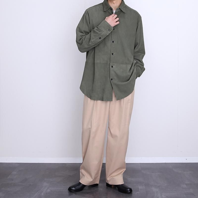 【ラスト1点】【CCU シーシーユー】NEAT REGULAR COLLAR SHIRT KHAKI - THIRTY' THIRTY' STORE