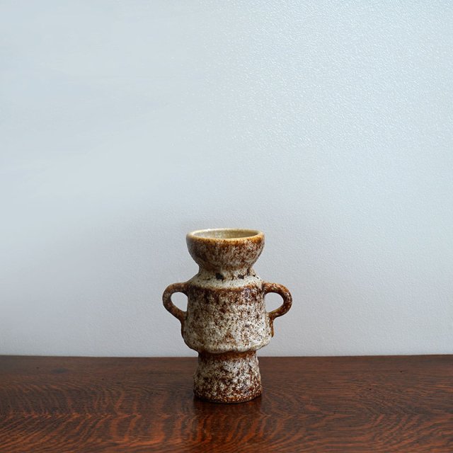 FATLAVA Vase with Handle / van-Woerden Gouda Pottery / Model NG17 / Netherland / 17.5cm / 60s-70s