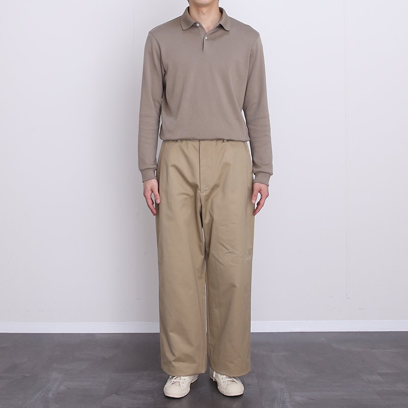 【2022 A/W】【UNIVERSAL PRODUCTS ユニバーサルプロダクツ】NO TUCK WIDE CHINO TROUSERS CAMEL  - THIRTY' THIRTY' STORE
