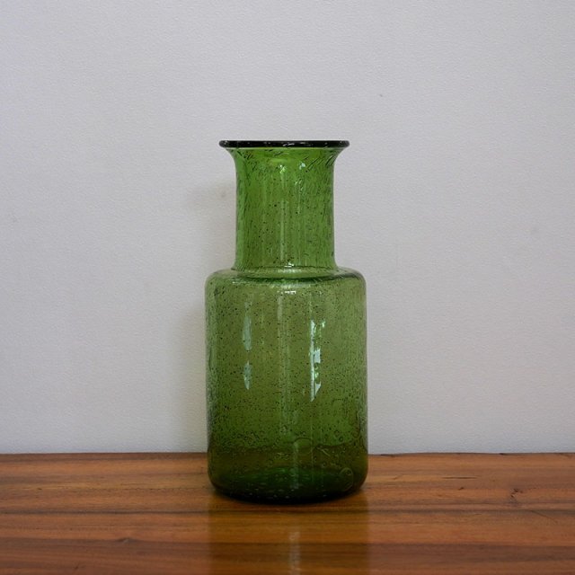 Erik Hoglund Green Large Vase / Kosta Boda / Sweden / 1950s-70s