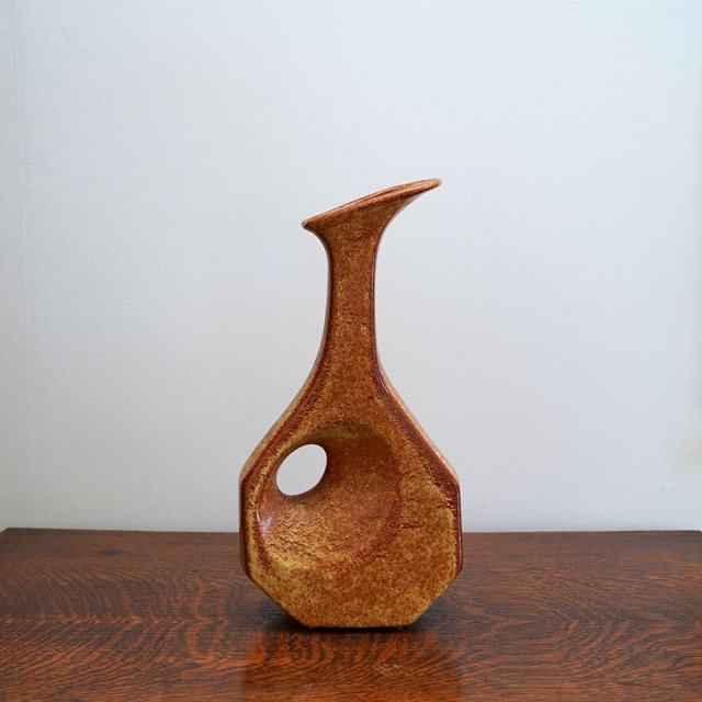 Bertoncello Ceramiche dArte / Large Cubisme Jug with Hole / Italy / 1960s