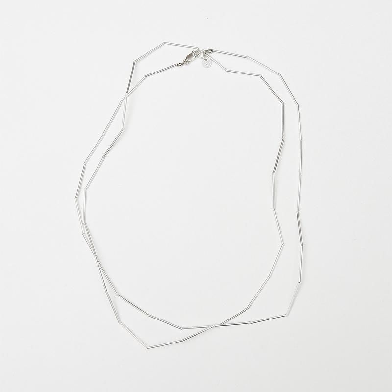 【20/80 トウェンティーエイティー】STERLING SILVER CYLINDER BEADS DOUBLE NECKLACE SV - THIRTY' THIRTY' STORE