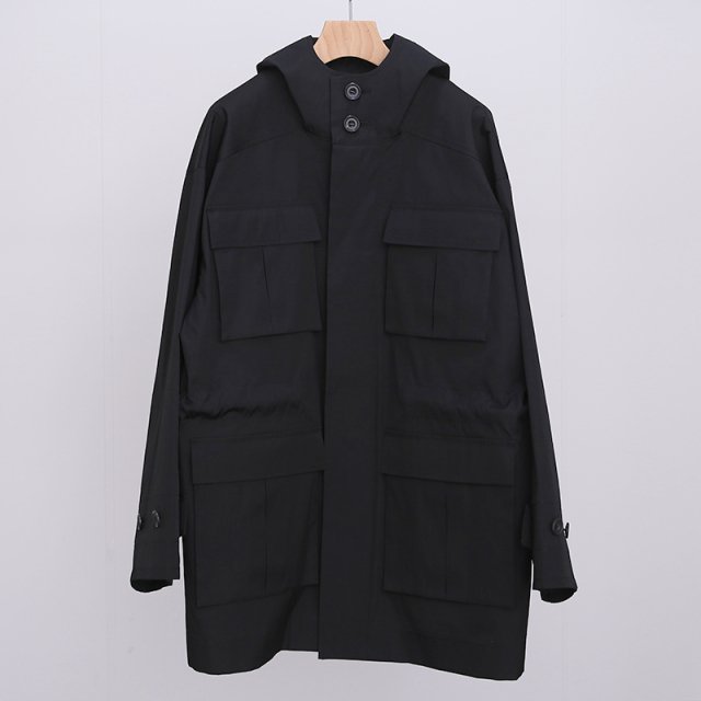 【2022 A/W】【POSTELEGANT ポステレガント】WOOL SILK UTILITY COAT WITH LINER BLACK