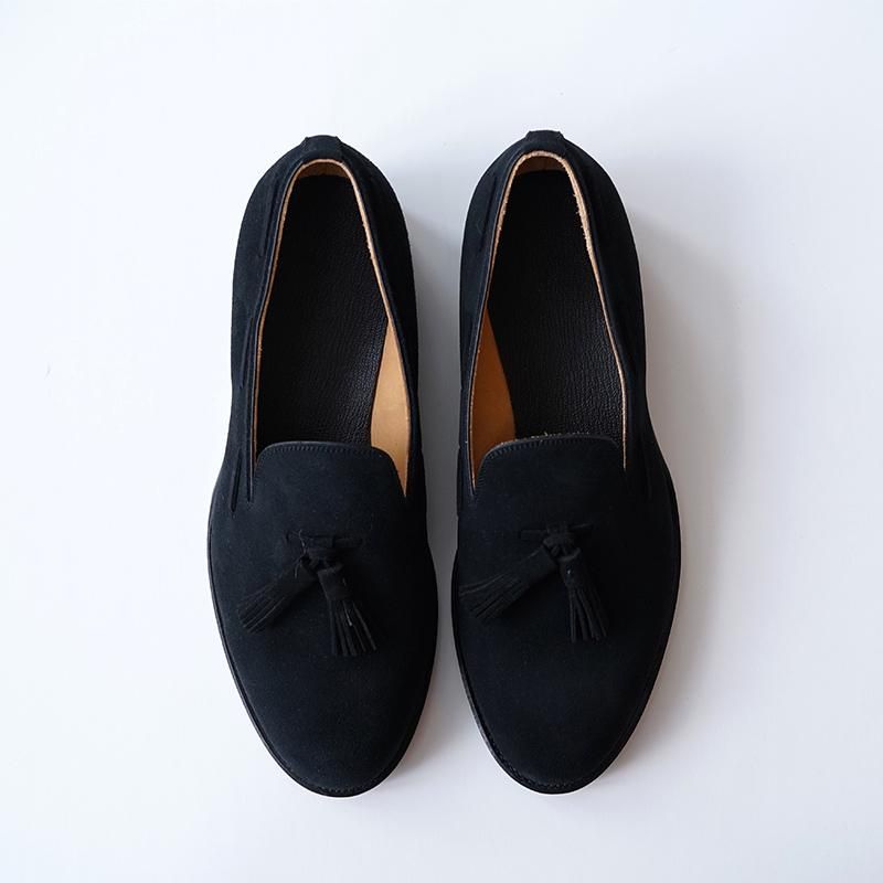 forme フォルメ】Suede Tassel loafer plain toe Black - THIRTY forme フォルメ】Suede Tassel loafer plain toe Black - THIRTY