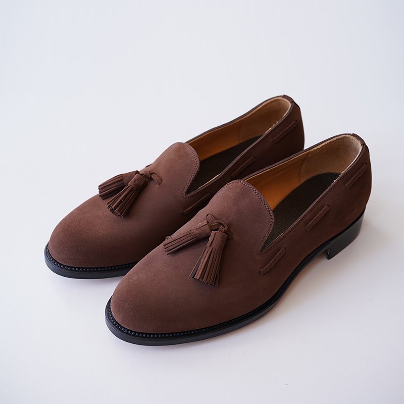 【forme フォルメ】Suede Tassel loafer plain toe Maroon - THIRTY' THIRTY' STORE