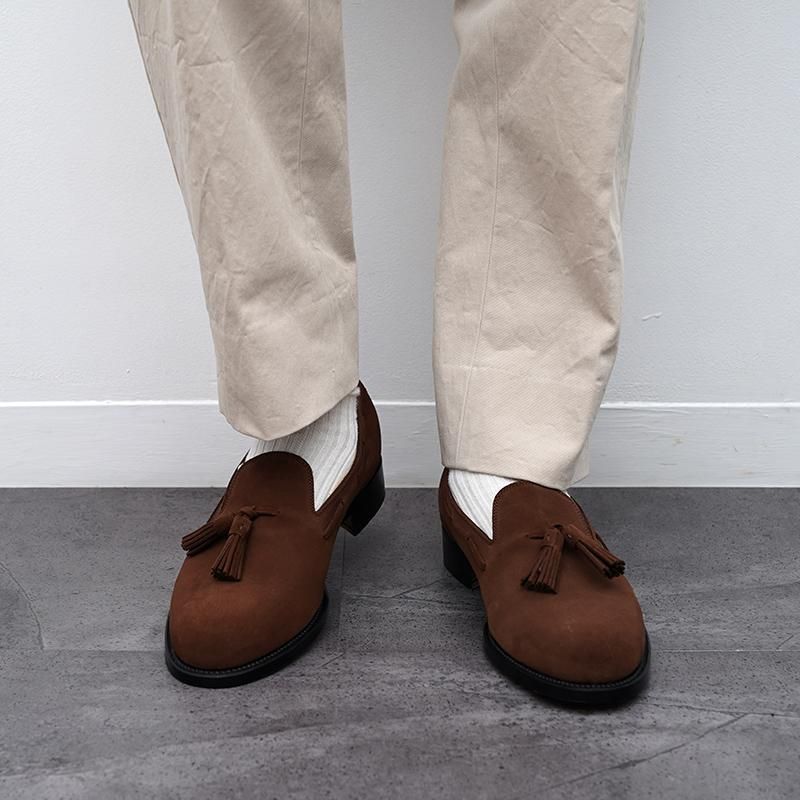 forme フォルメ】Suede Tassel loafer plain toe Maroon forme フォルメ】Suede Tassel loafer plain toe Maroon