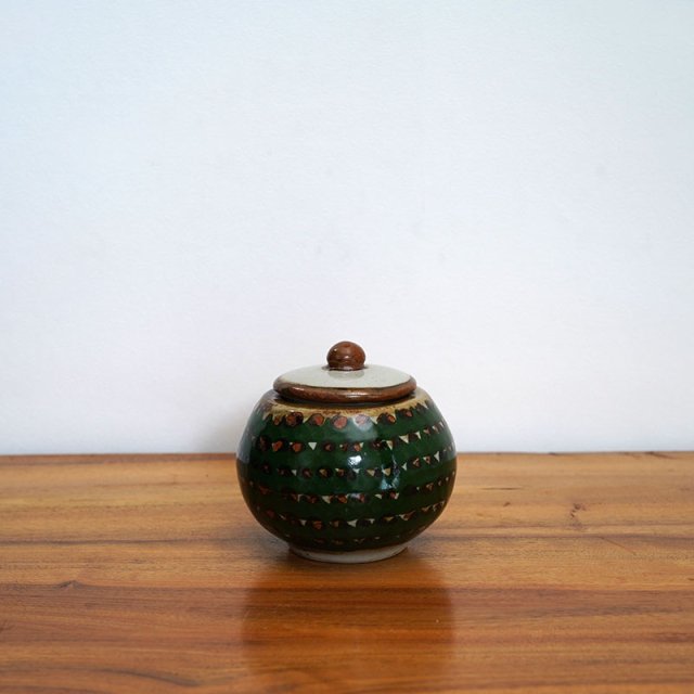 Tonala Pottery Sphere Case / Mexico / Ceramica San German / Green