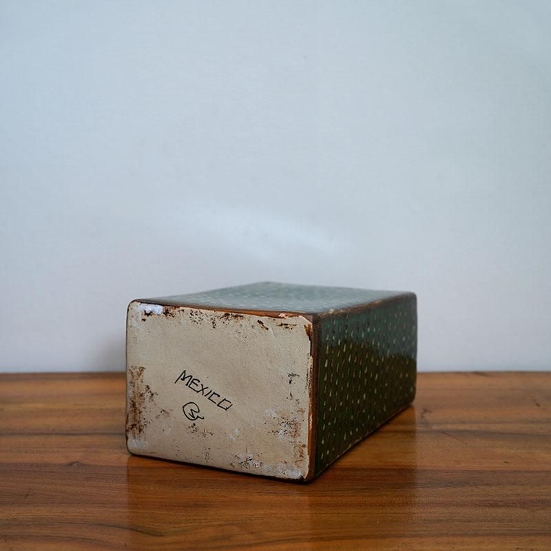 Tonala Pottery Large Rectangle Vase / Mexico / Ceramica San German