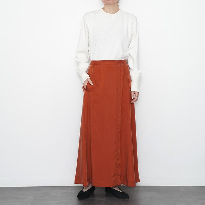 30%OFFۡPhlannel եͥCupro Fibril Wraparound Skirt Orange