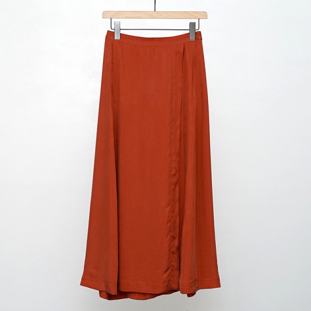 【20%OFF】【Phlannel フランネル】Cupro Fibril Wraparound Skirt Orange