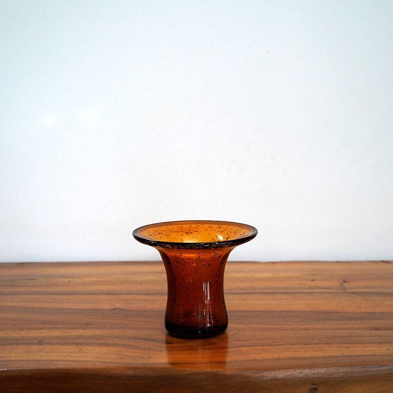 一流の品質 Kosta / Vase Small Amber Hoglund Erik Boda 1950s / Sweden / 工芸ガラス