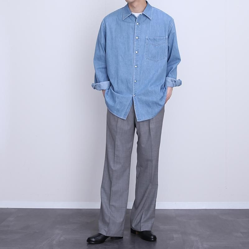 コーフル AURALEE SELVEDGE SUPER LIGHT DENIM SHIRT | portaldekor.rs