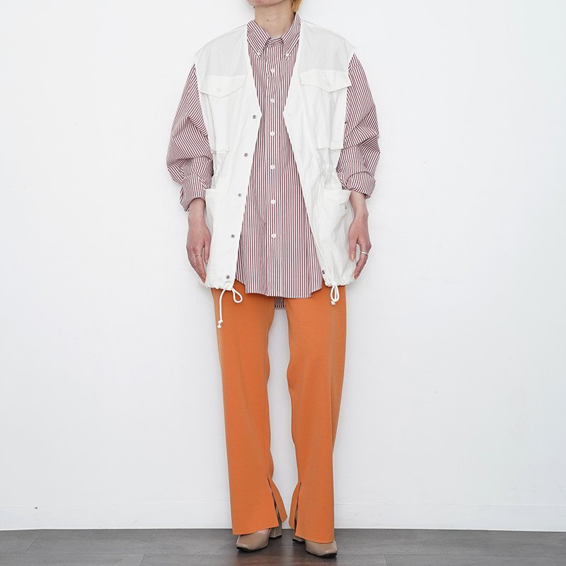 【2023 S/S】【AURALEE オーラリーレディース】WOOL RECYCLE POLYESTER HIGH GAUGE RIB KNIT  PANTS ORANGE - THIRTY' THIRTY' STORE