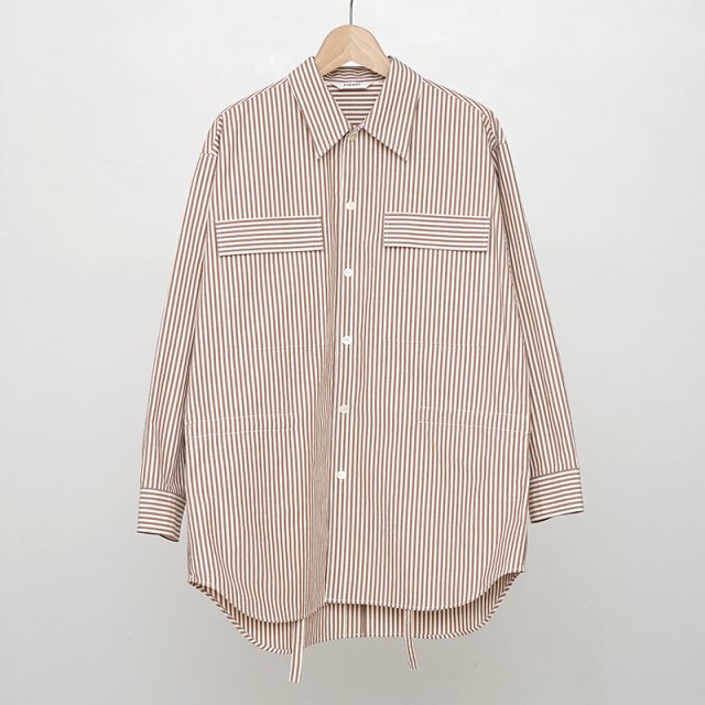 【2023 S/S】【PHEENY / フィーニー】Stripe dump over shirt BROWN