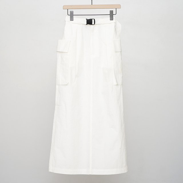 【4月20日再入荷】【2023 S/S】【PHEENY / フィーニー】Cotton nylon dump military skirt WHITE