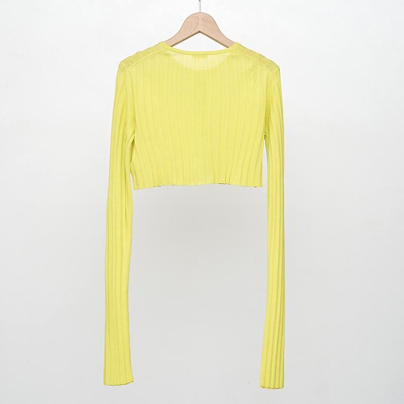 50%OFF】【INSCRIRE アンスクリア】C/S Sheer Rib Short Cardigan