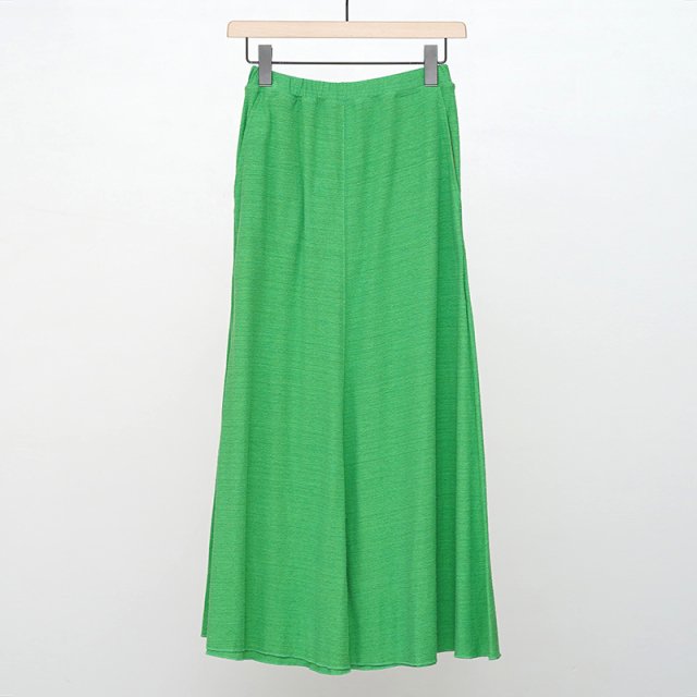 【2023 S/S】【unfil アンフィルレディース】raw silk plain-jersey flared skirt green
