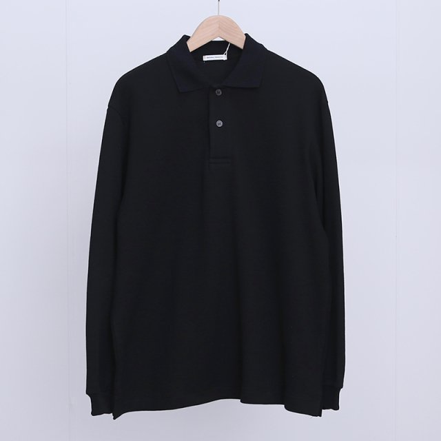【2023 S/S】【UNIVERSAL PRODUCTS ユニバーサルプロダクツ】RIPPLE L/S POLO BLACK