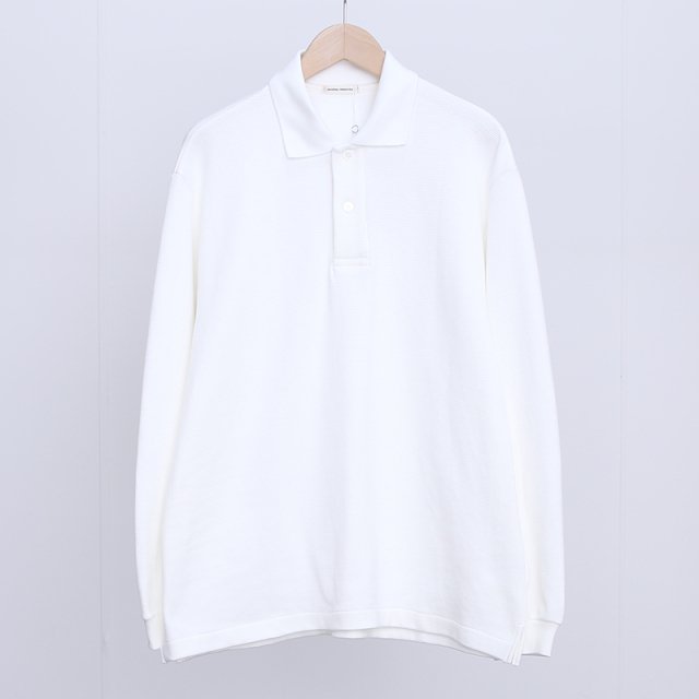 【2023 S/S】【UNIVERSAL PRODUCTS ユニバーサルプロダクツ】RIPPLE L/S POLO WHITE