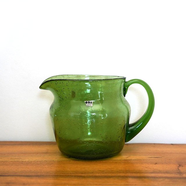 Erik Hoglund Pitcher/ Green Glass / Kosta Boda / Sweden / 1950s-70s