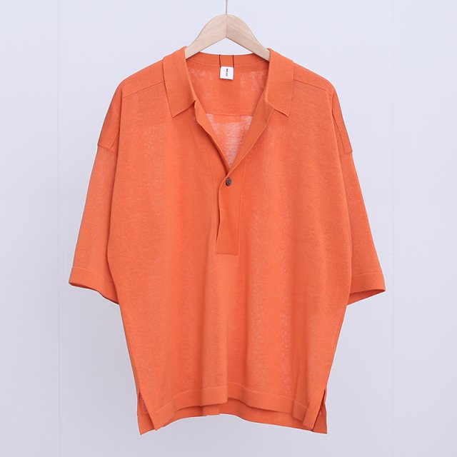 50OFFۡMEIAS ᥤLINEN MIX SHEER WIDE PULL OVER ORANGE