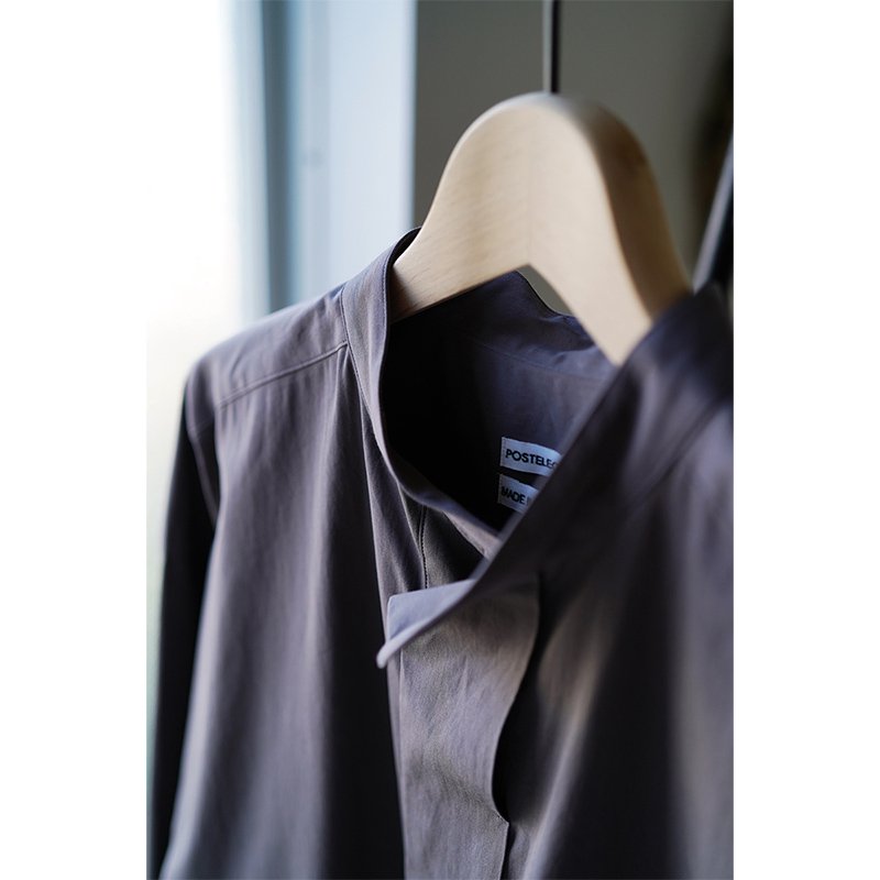 【30%OFF】【POSTELEGANT ポステレガント】FINE COTTON PULL OVER SHIRT TAUPE - THIRTY'  THIRTY' STORE