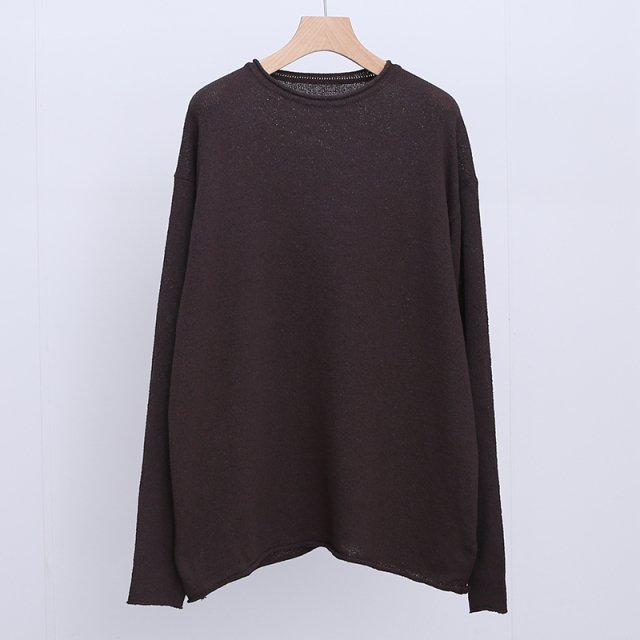 【2023 S/S】【POSTELEGANT ポステレガント】COTTON BOUCLE PULL OVER KNIT DARK BROWN