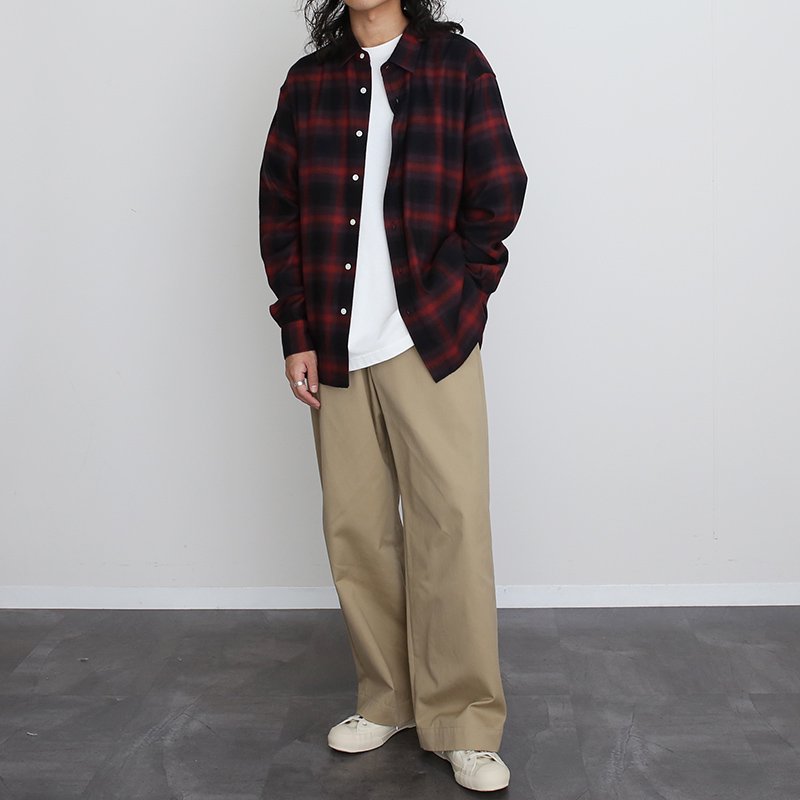 【2023 A/W】【UNIVERSAL PRODUCTS】L/S CHECK SHIRT RED - THIRTY' THIRTY' STORE