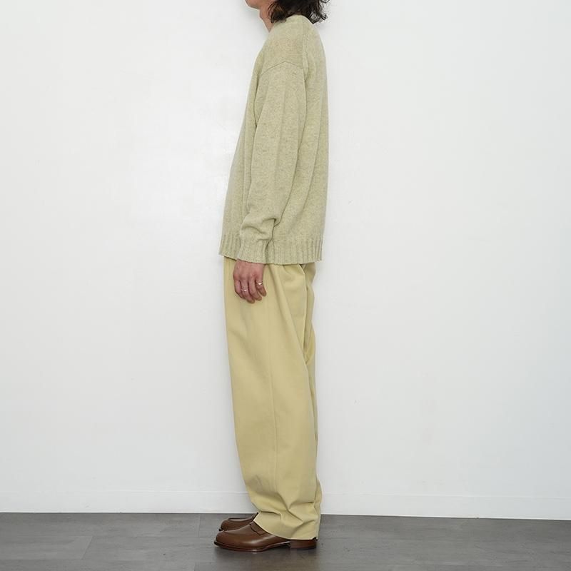 【ラスト１点】【2023 A/W】【AURALEE オーラリー】SHETLAND WOOL CASHMERE KNIT P/O YELLOW  GREEN - THIRTY' THIRTY' STORE