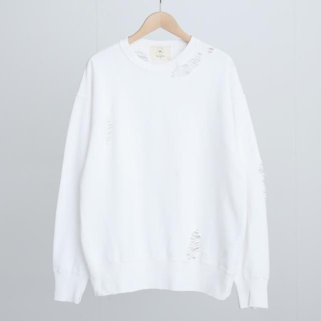 40%OFFۡbukht ֥եȡDAMAGE CREWNECK_ SWEAT WHITE