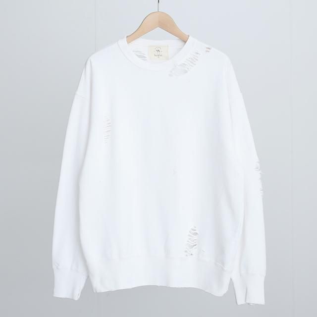 30%OFFۡbukht ֥եȡDAMAGE CREWNECK_ SWEAT WHITE