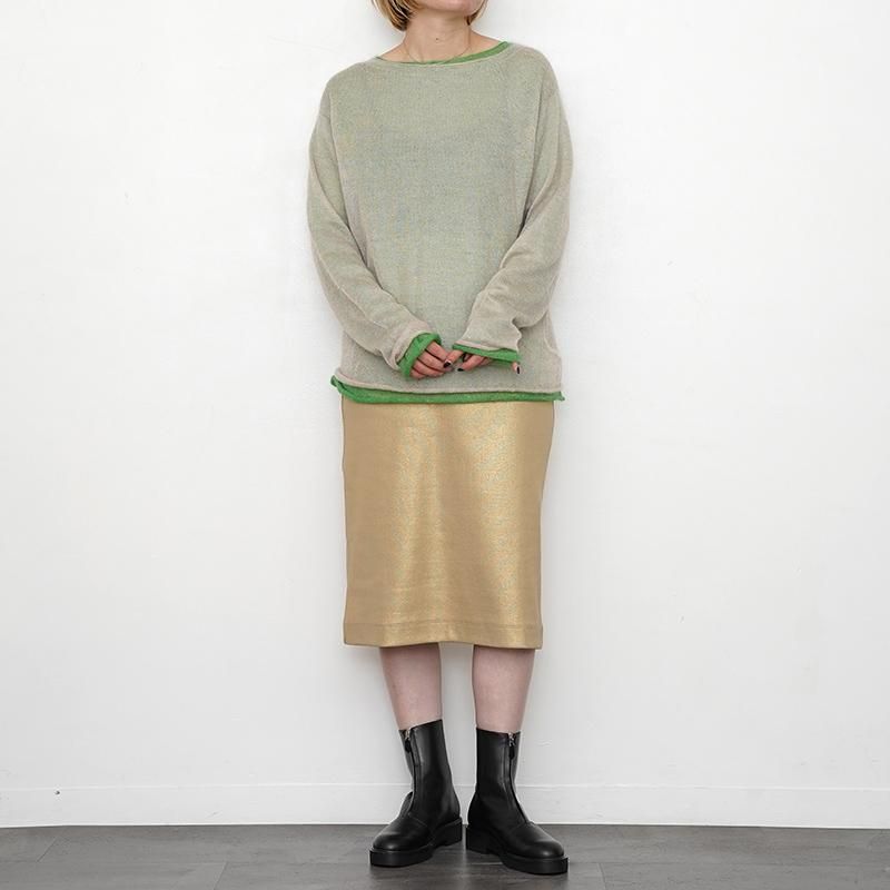 PHEENY/FOLL RIB SKIRT(GOLD)