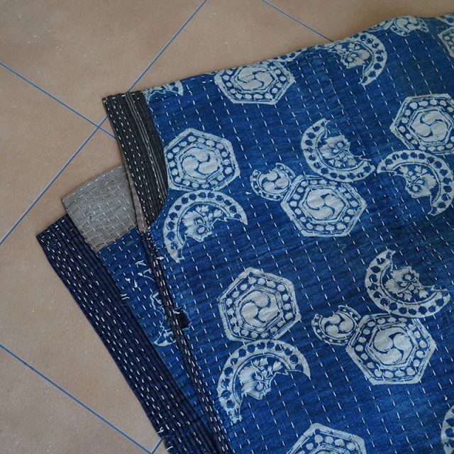 藍染 時代木綿の布 襤褸ボロ9 敷物