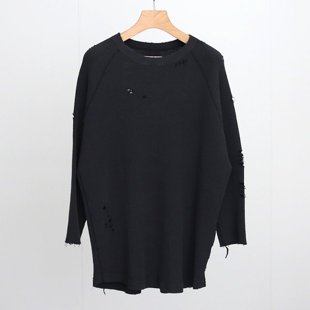 30%OFFۡbukht ֥եȡ3/4 SLEEVE WAFFLE TEE BLACK