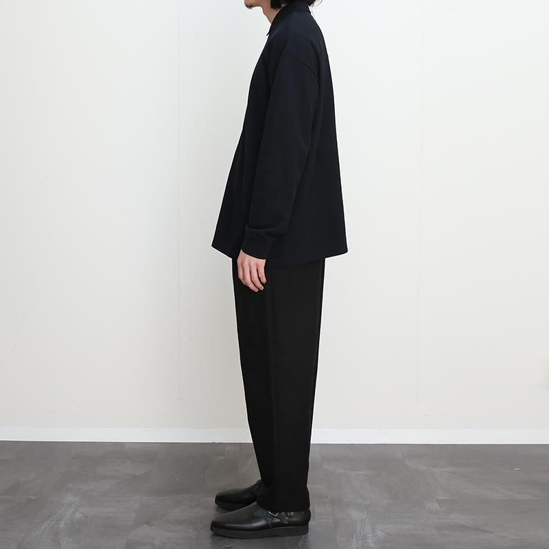 REVERBERATE リバーバレイト】ZIP LONG SLEEVE POLO BLACK REVERBERATE リバーバレイト】ZIP LONG SLEEVE POLO BLACK