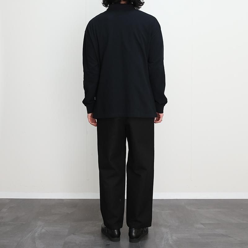 REVERBERATE リバーバレイト】ZIP LONG SLEEVE POLO BLACK REVERBERATE リバーバレイト】ZIP LONG SLEEVE POLO BLACK