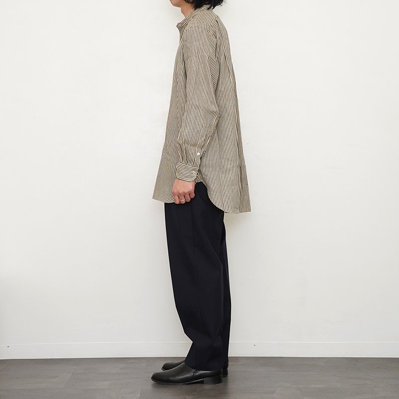 MAATEE&SONS マーティーアンドサンズ】C/L/N 強撚ヒッコリー BAND COLLAR NAVYSTRIPE - THIRTY'  THIRTY' STORE